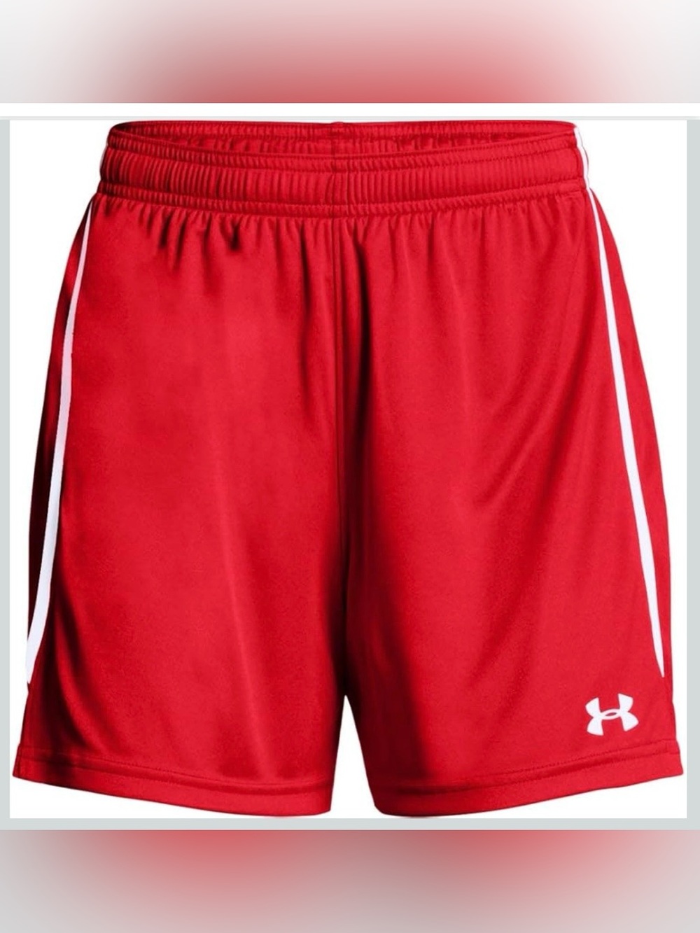 Under Armour Women's Red Athletic Training Shorts with Elastic Waist